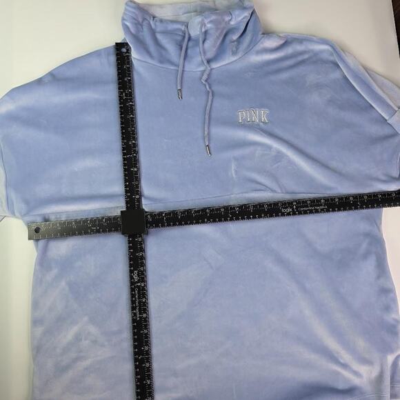 PINK Victoria's Secret Pullover Women's Large Fleece Velour Quarter Zip Pocket - Picture 8 of 16